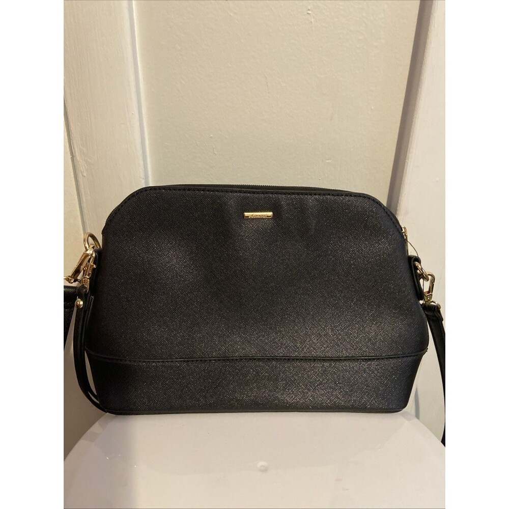 LOVEVOOK Women's Dome Crossbody Bag Vegan Black Leather Purse NWOT